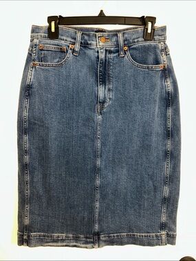 J. Crew Medium Blue Denim Midi Skirt